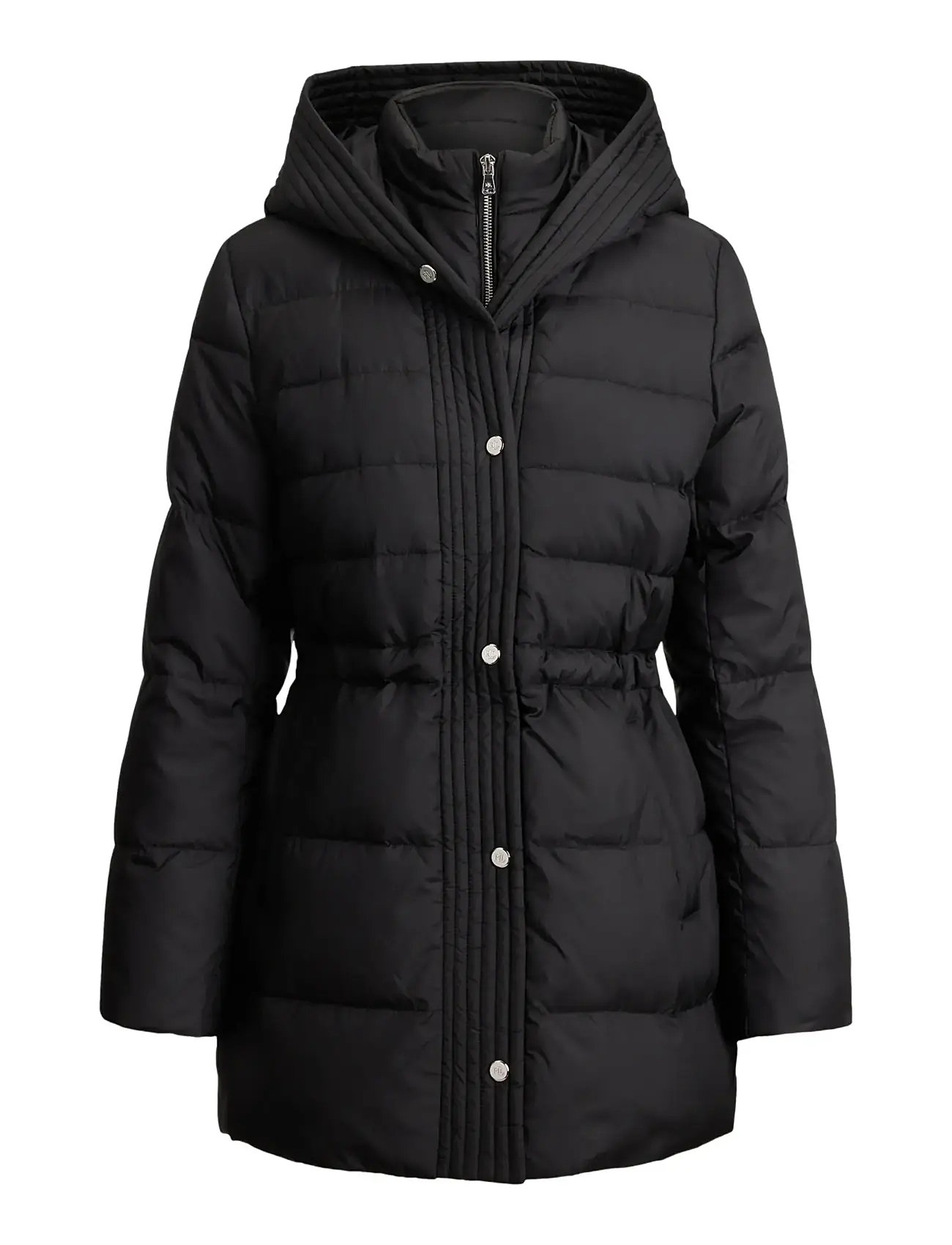 LAUREN RALPH LAUREN Hooded Quilted Vestee Down Mantel Schwarz - XL - Damen