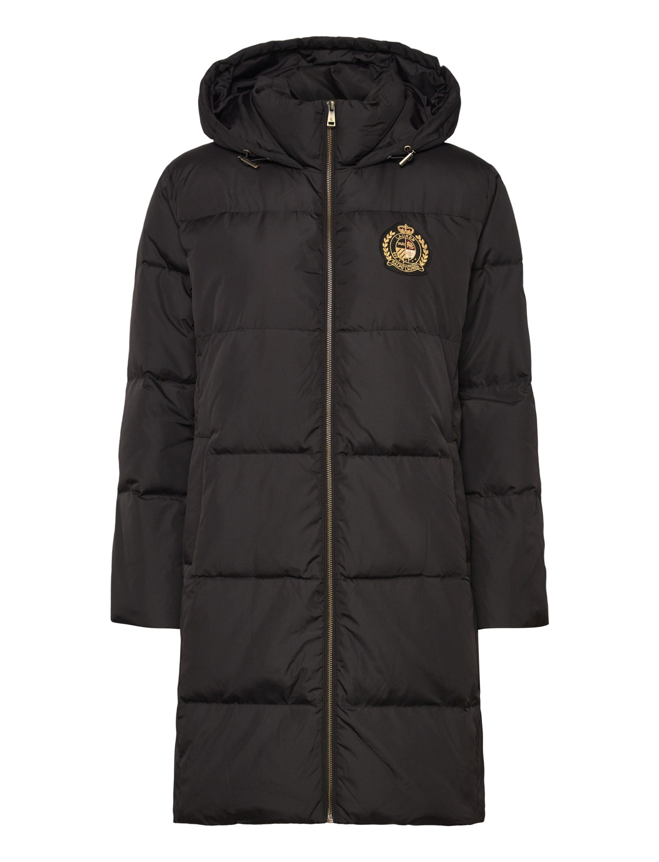 LAUREN RALPH LAUREN Crest-Patch Hooded Quilted Down Mantel Schwarz - S - Damen