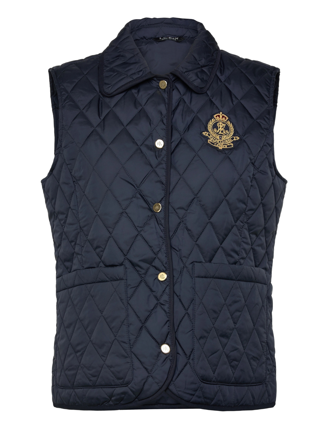 Lauren Ralph Lauren Crest-Patch Diamond-Quilted Vest, XL, Navy, Designere > Padded Veste, Dame