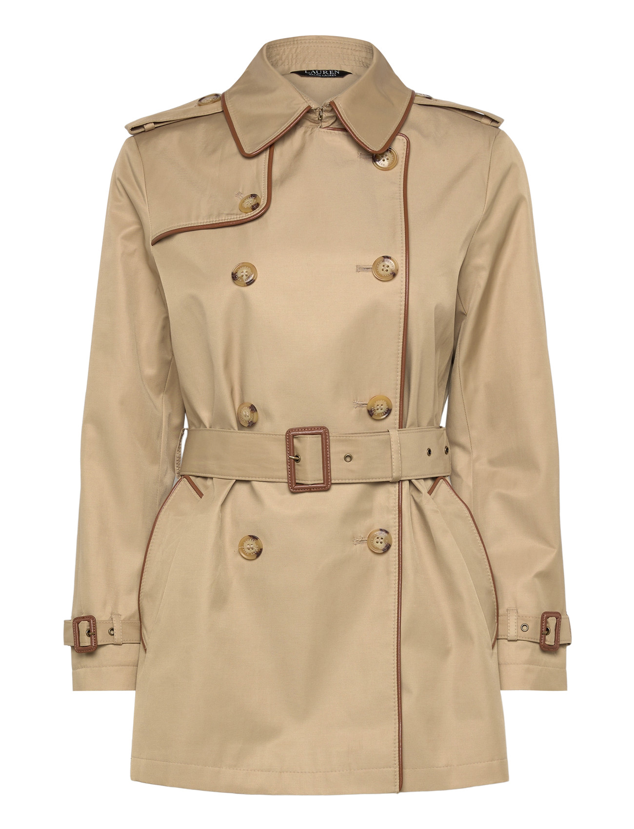 Lauren Ralph Lauren Double Breasted Cotton Blend Trench Coat