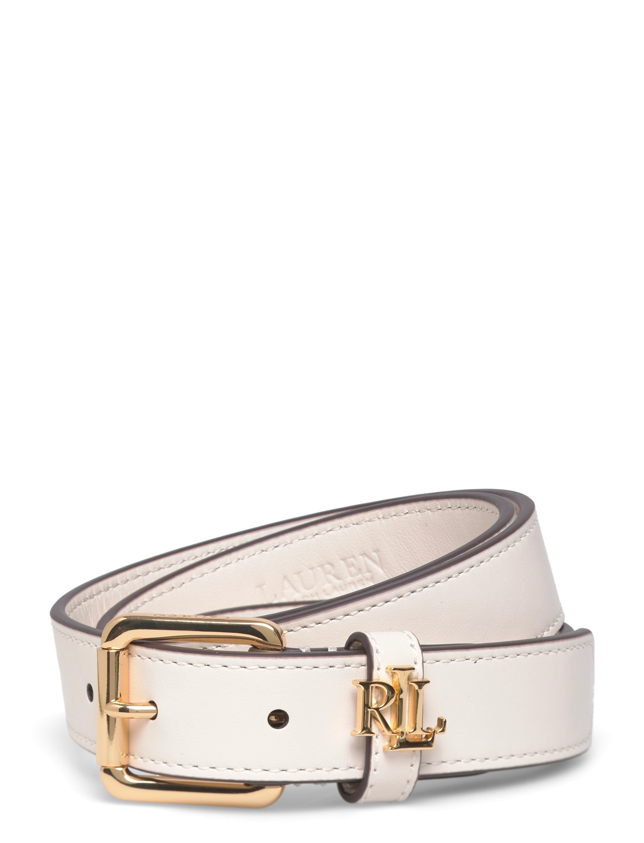 Lauren Ralph Lauren Logo-keeper Leather Skinny Belt 