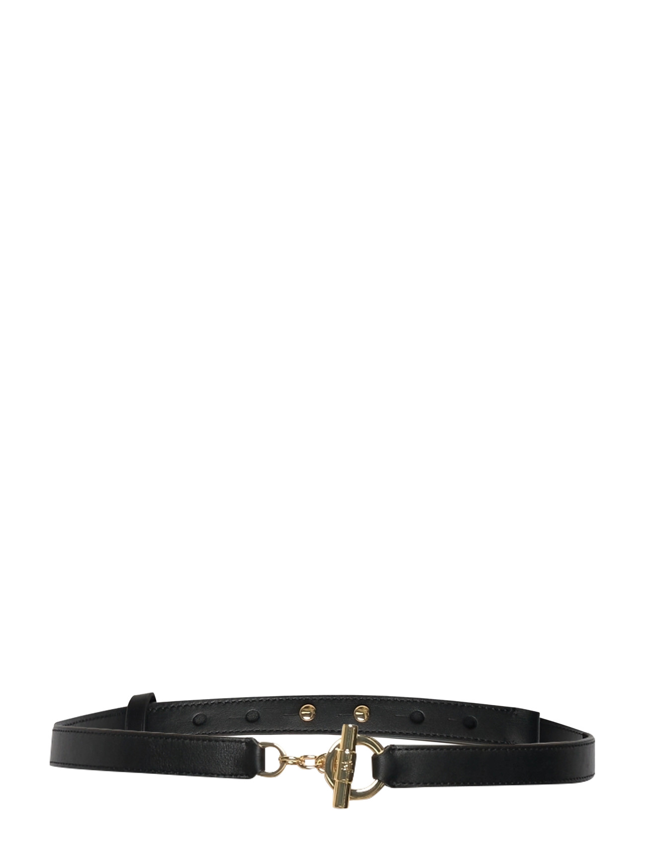 Lauren Ralph Lauren Leather Toggle Skinny Belt, XS, Black, Belts > Waist Belt, Dame