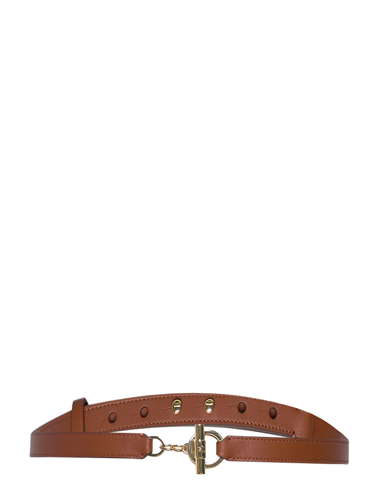 Lauren Ralph Lauren Leather Toggle Skinny Belt, XL, Brown, Belts > Waist Belt, Dame
