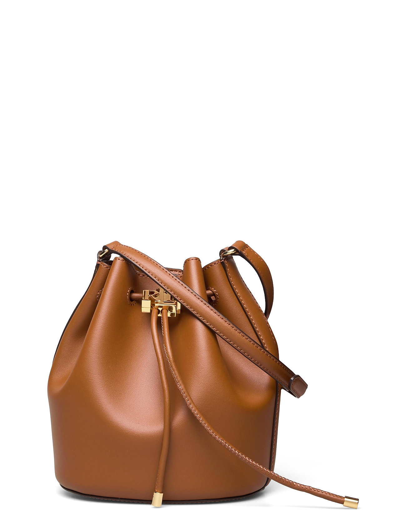 Leather Medium Andie Drawstring Bag Brown Lauren Ralph Lauren