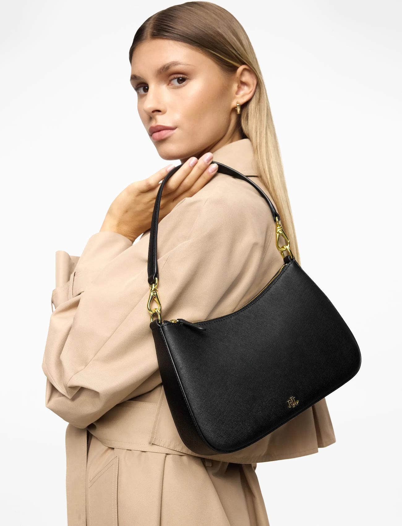 Lauren Ralph Lauren Crosshatch Leather Medium Danni Bag