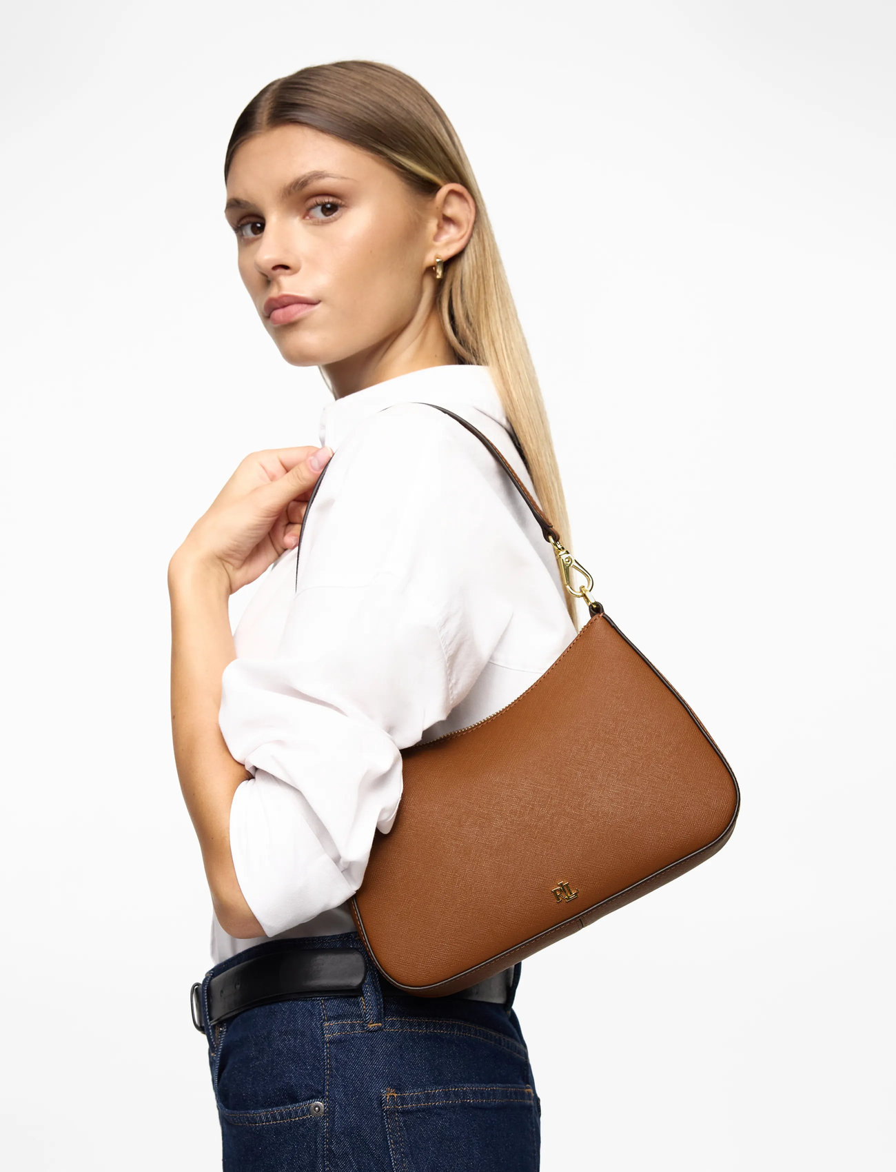 Lauren Ralph Lauren Crosshatch Leather Medium Danni Bag