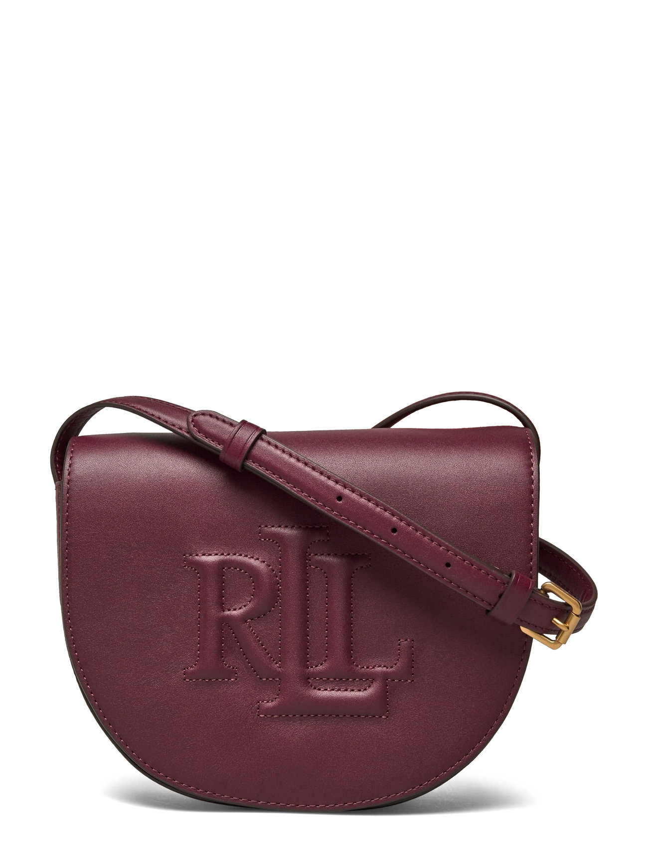 Lauren Ralph Lauren Leather Medium Witley Crossbody Burgundy