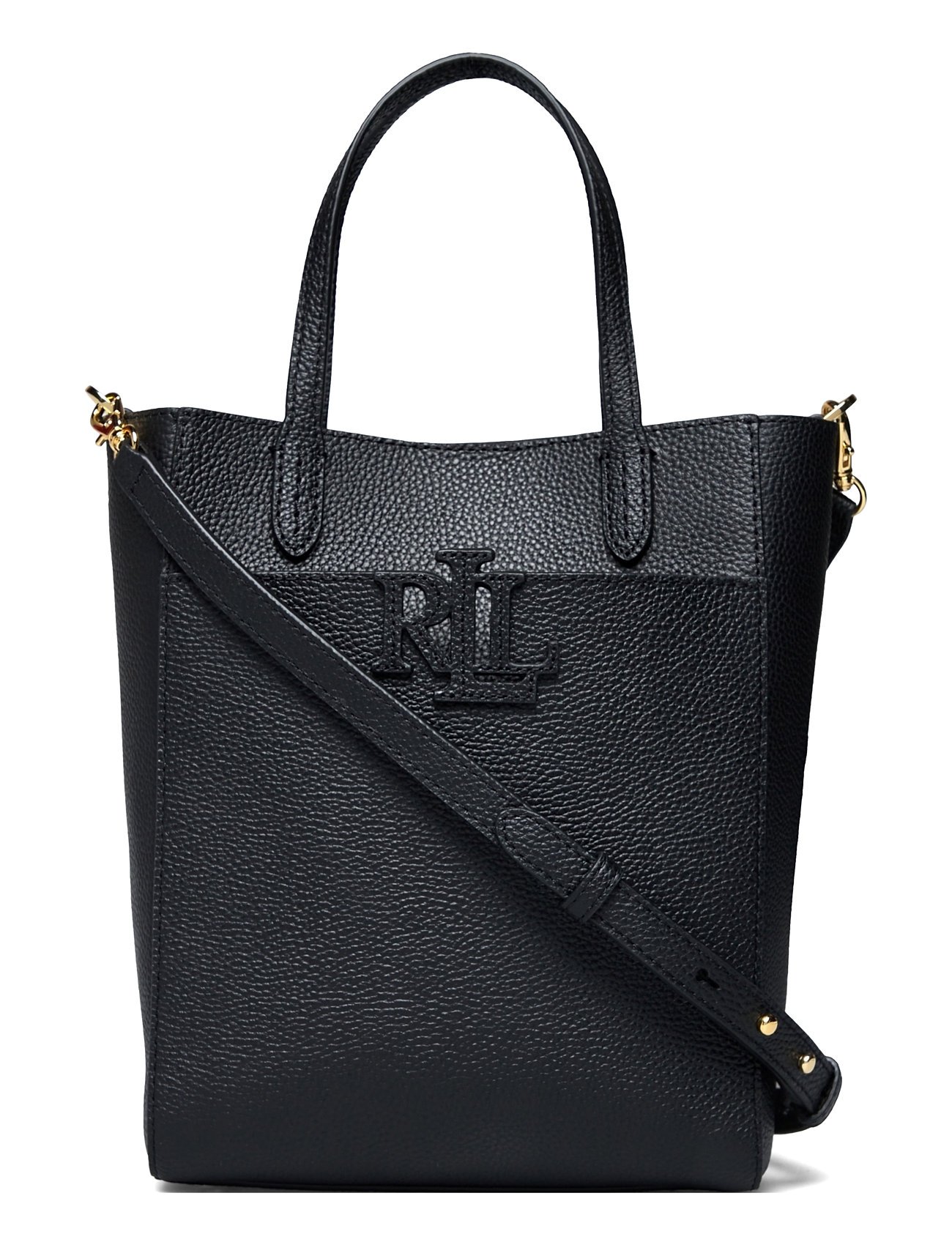 Lauren Ralph Lauren Pebbled Leather Small Cameryn Tote Bag Svart