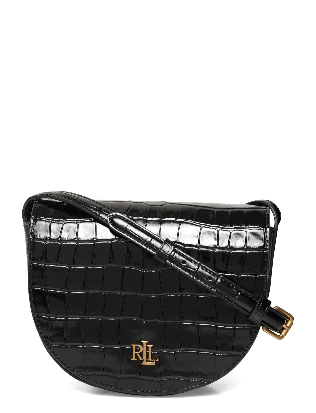 LAUREN RALPH LAUREN Croc-Embossed Medium Witley Crossbody Schwarz - One Size - Damen