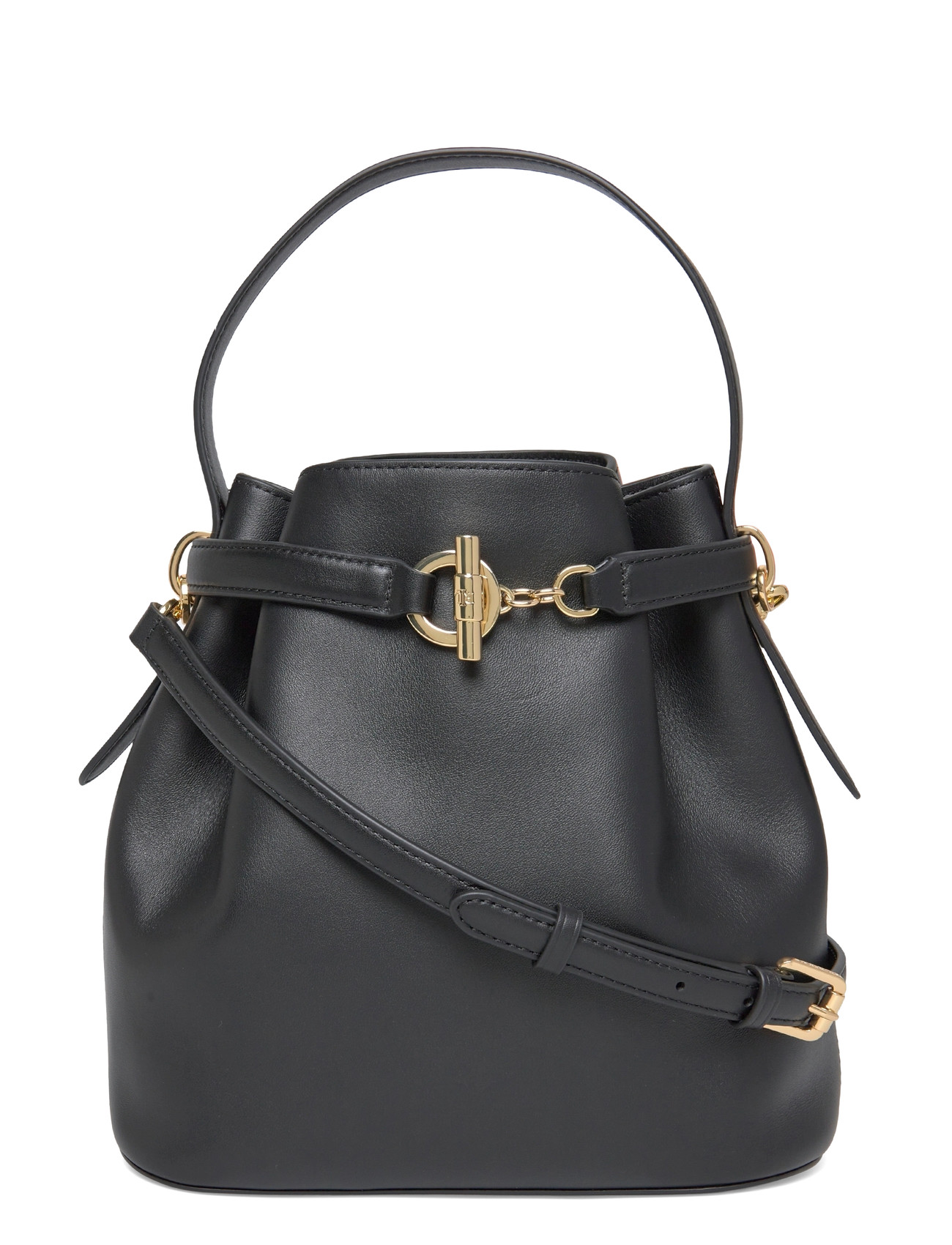 Lauren Ralph Lauren Leather Medium Blaike Bucket Bag, One Size, Black, Tasker > Spande, Dame