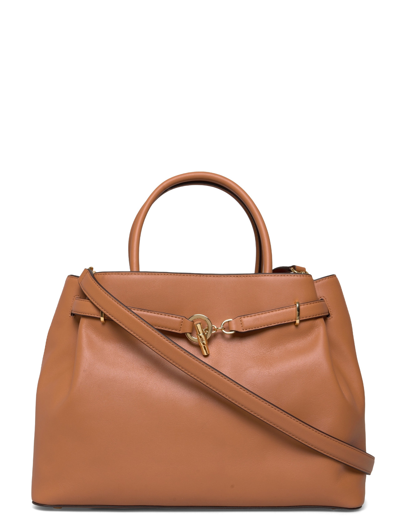 Lauren Ralph Lauren Leather Large Blaike Satchel, One Size, Brown, Tasker > Tasker Med Tophåndtag, Dame