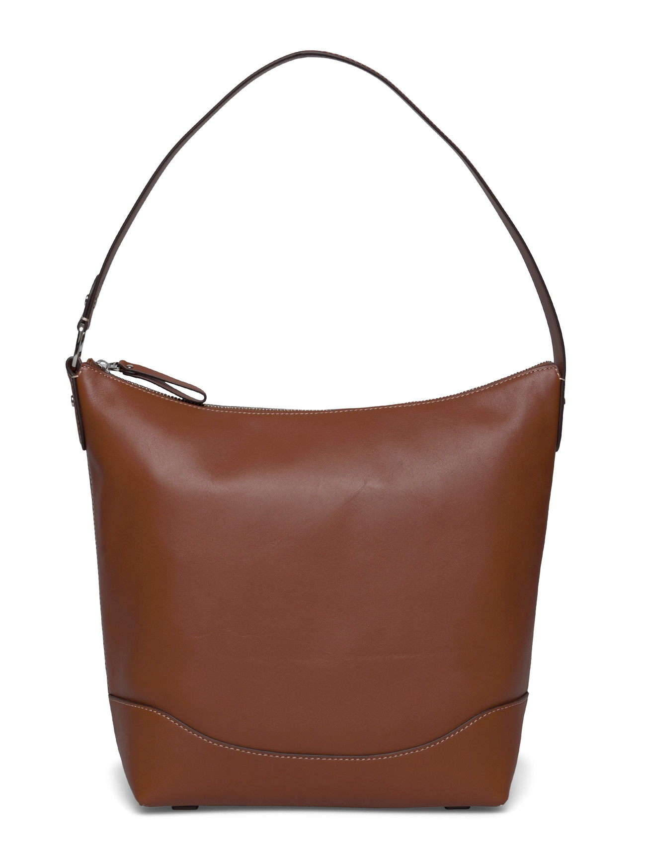 Lauren Ralph Lauren Leather Large Tasha Bucket Bag, One Size, Brown, Tasker > Tasker Med Tophåndtag, Dame