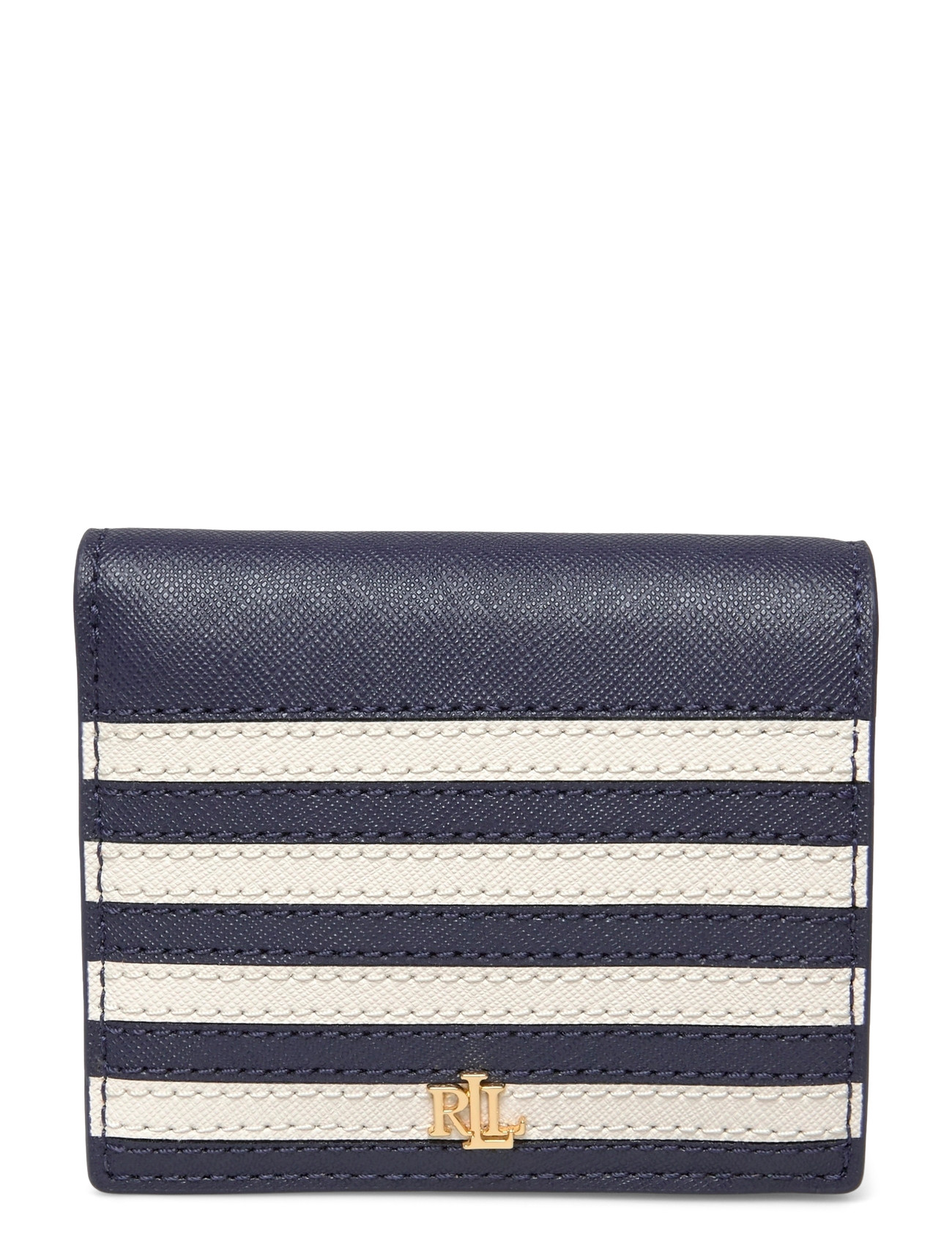 Lauren Ralph Lauren Color-Blocked Leather Compact Wallet, One Size, Navy, Kortholdere & Punge > Punge, Dame