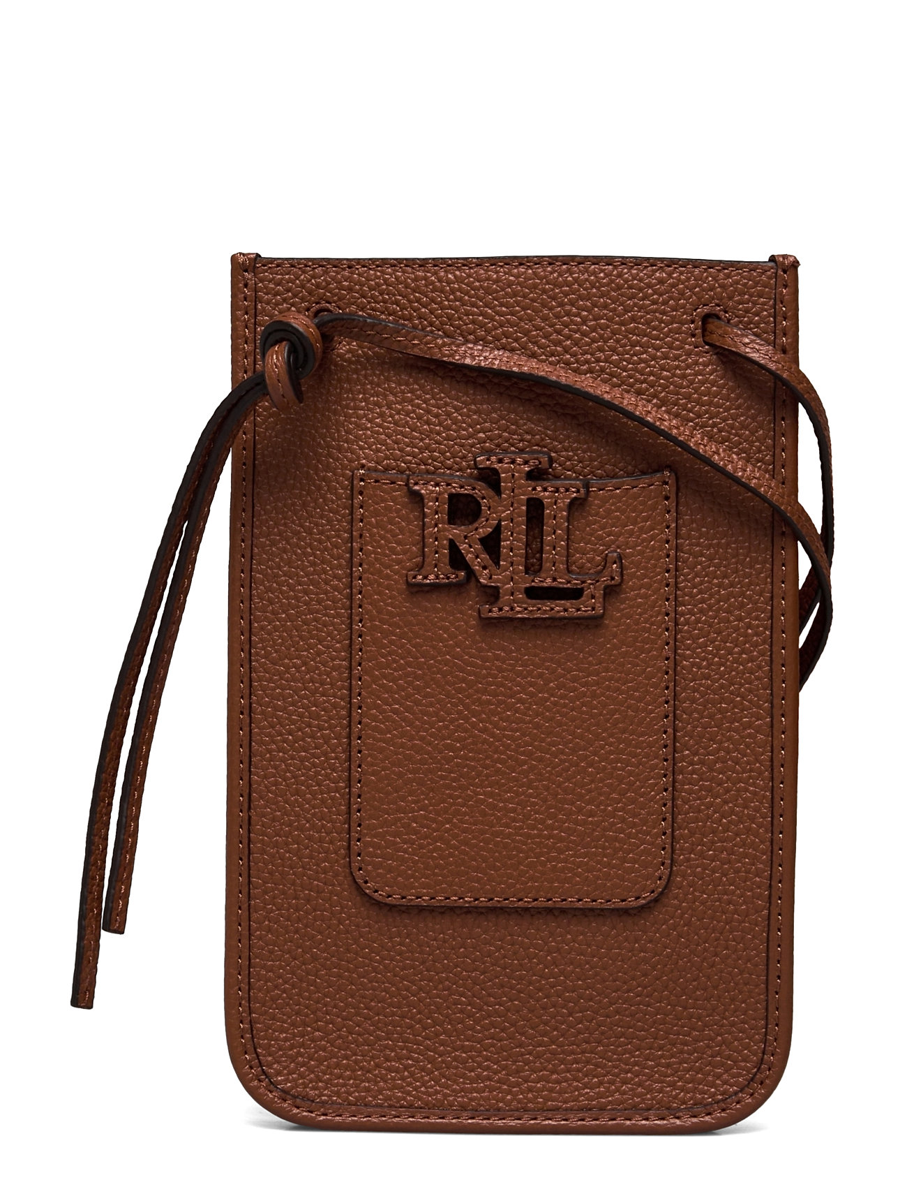 Lauren Ralph Lauren Pebbled Cameryn Crossbody Tech Case, One Size, Brown, Mobiltilbehør-Covers > Telefonholdere, Dame