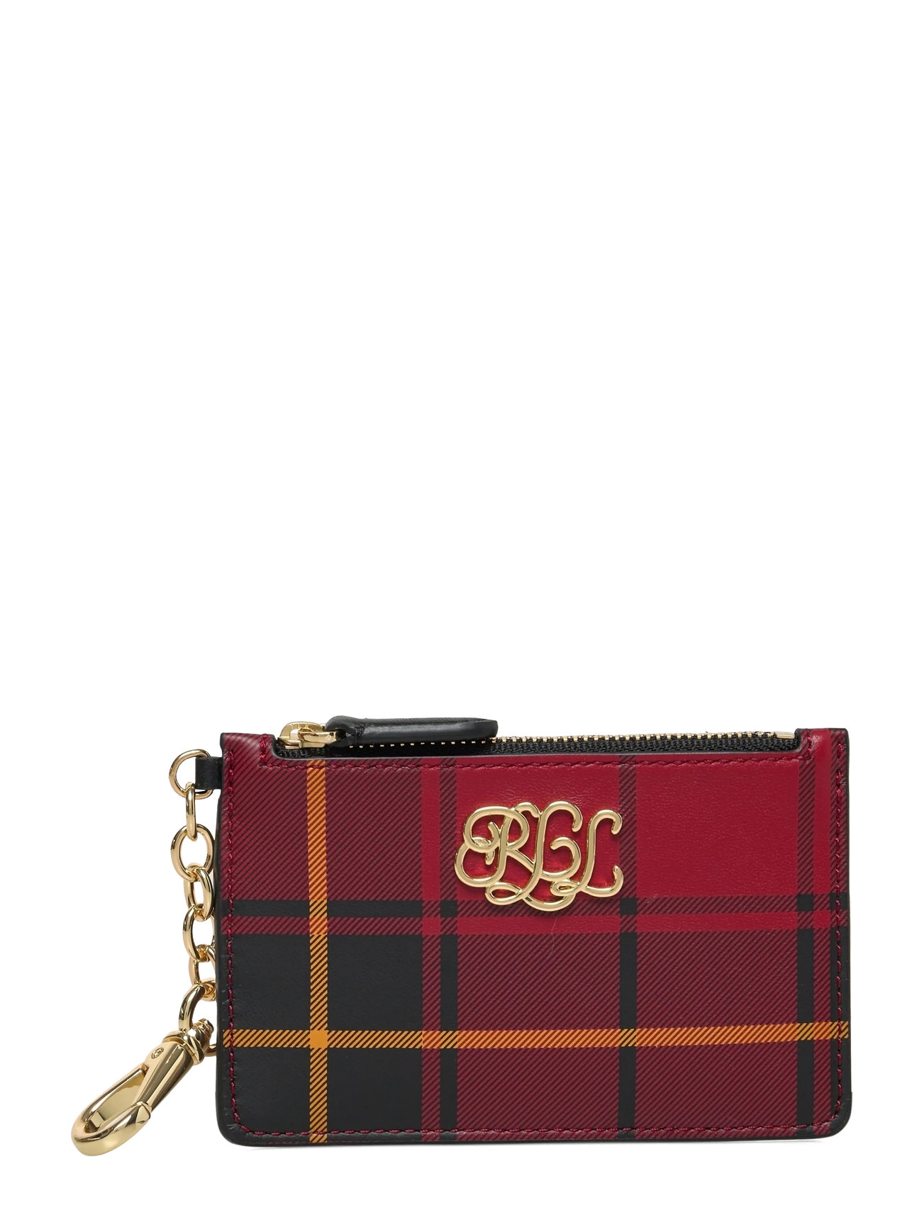 LAUREN RALPH LAUREN Plaid Nappa Leder Zip Card Case Patterned - One Size - Damen