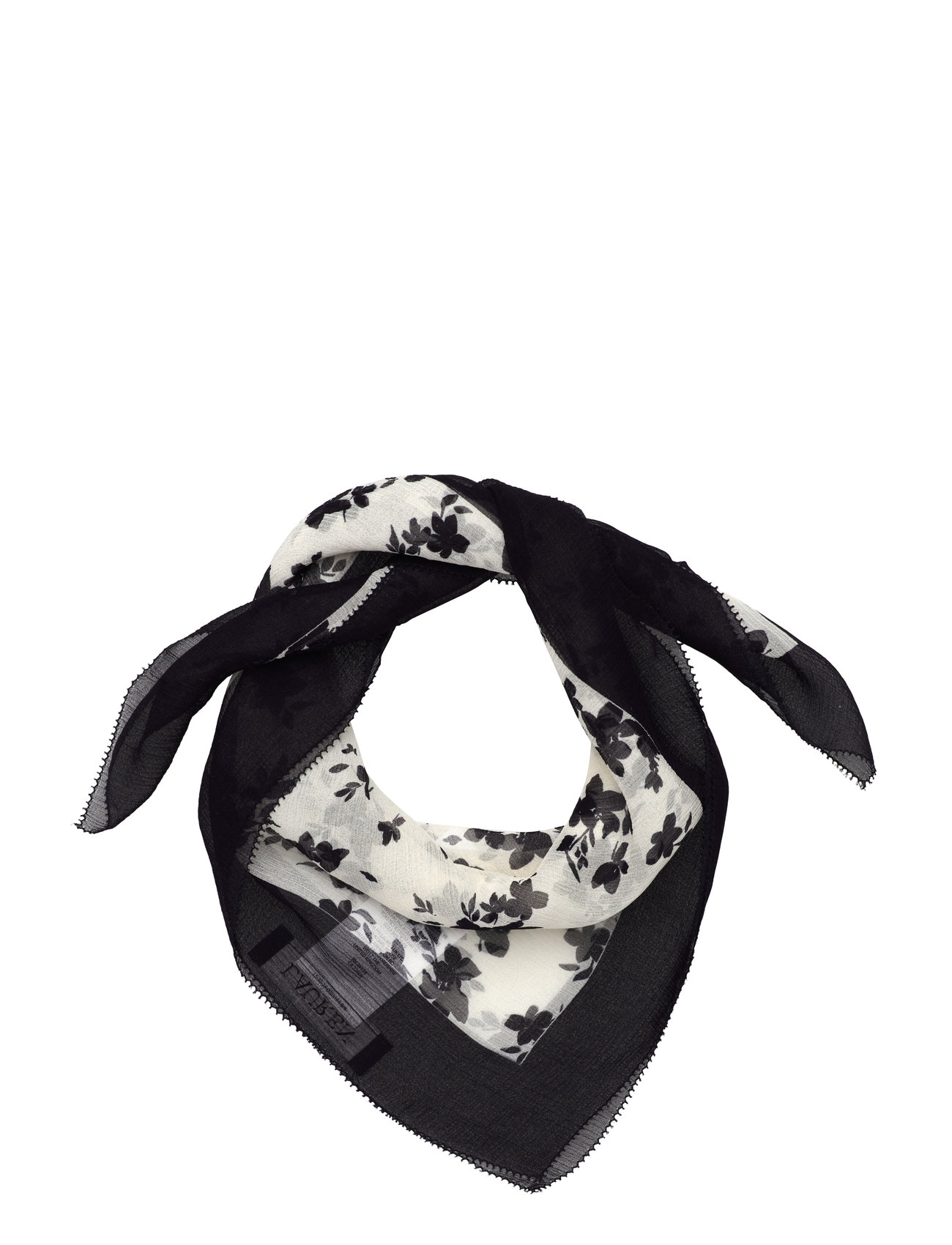 Two-Tone Floral Silk Square Scarf MASCARPONE CREAM