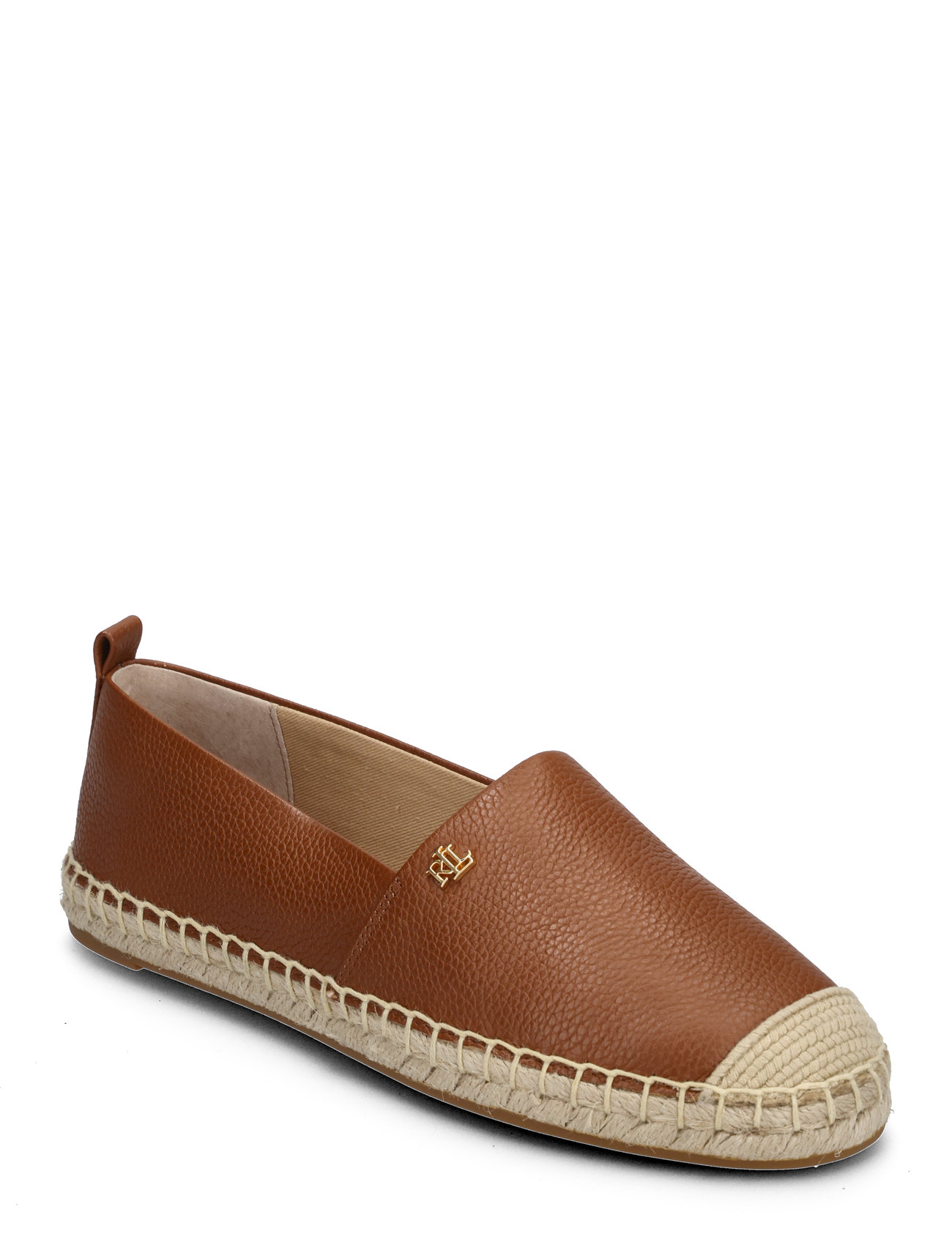 Cameryn Iv Tumbled Leather Espadrille Sandaler Espadrilles Lave Brown Lauren Ralph Lauren