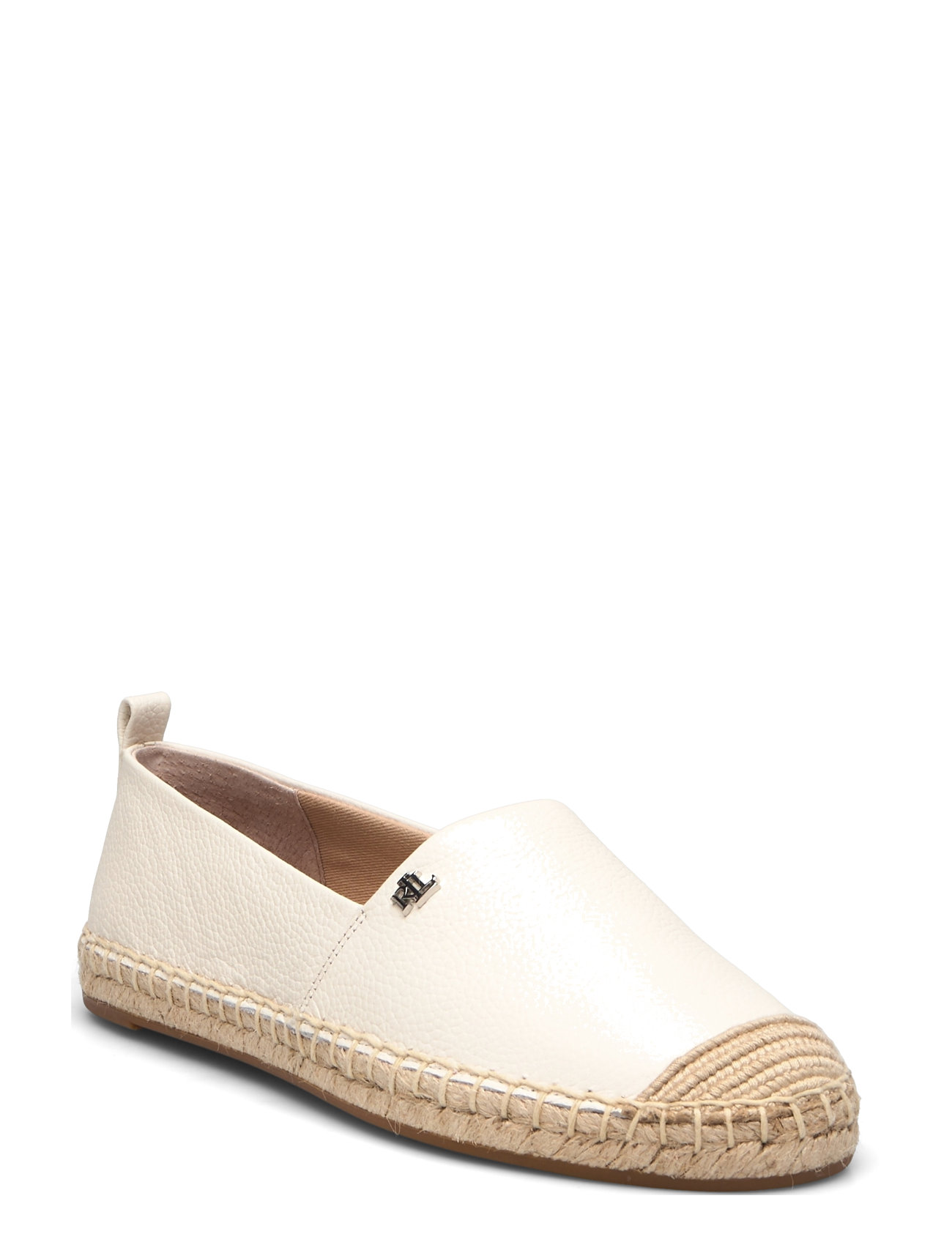 Cameryn Iv Tumbled Leather Espadrille Sandaler Espadrilles Lave Cream Lauren Ralph Lauren