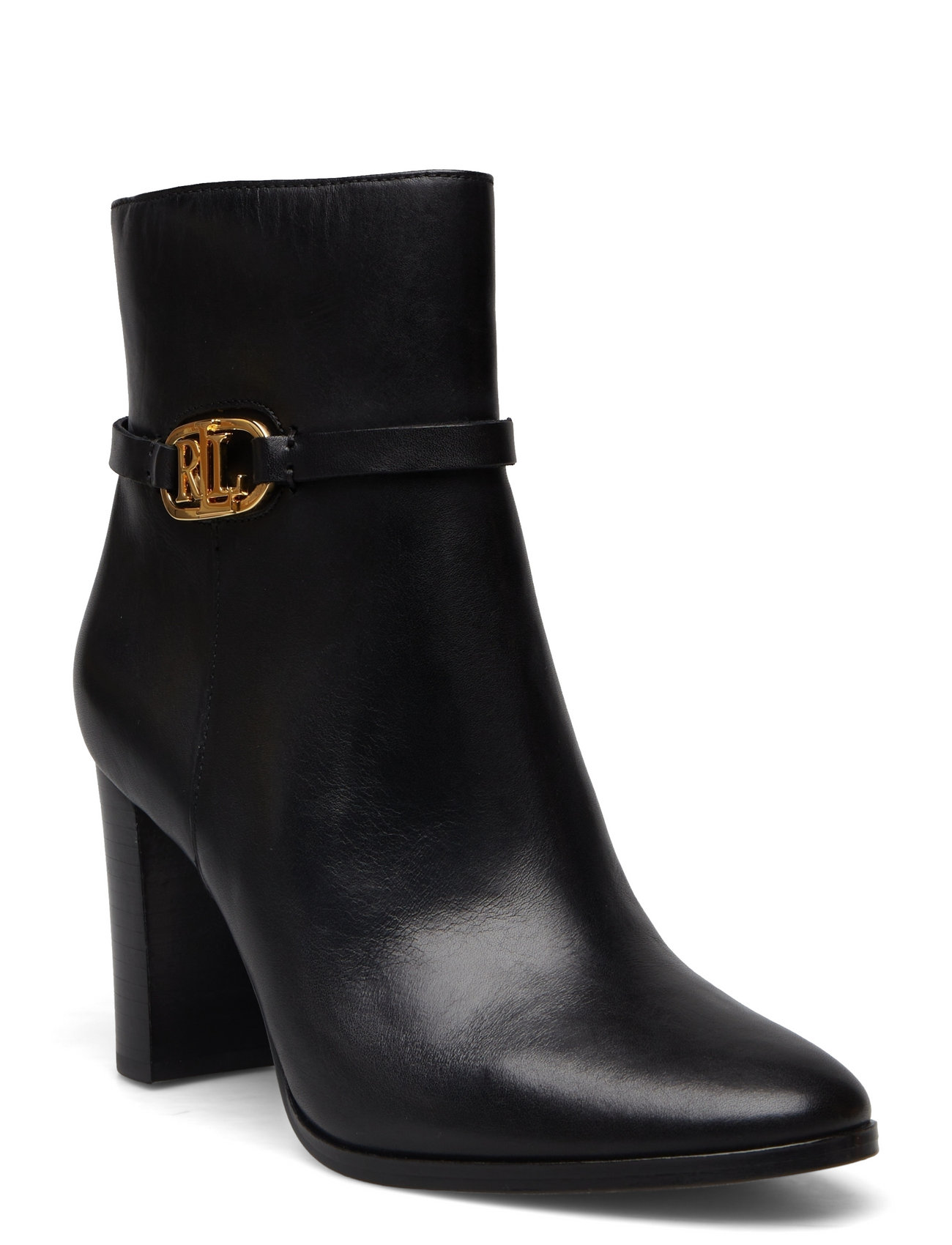 Lauren Ralph Lauren Maxie Burnished Leather Bootie - Heeled ankle boots ...