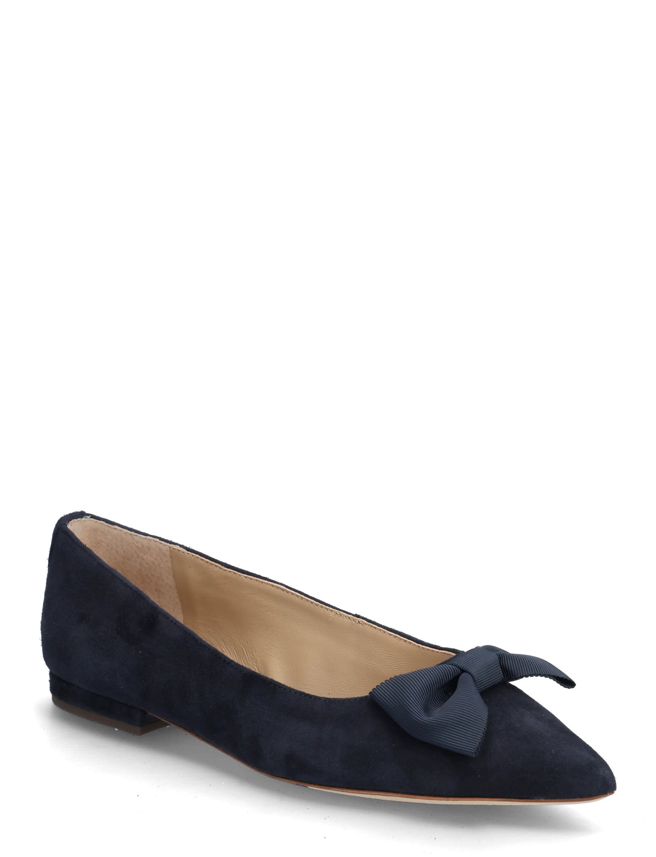 LAUREN RALPH LAUREN Londyn Bow-Trim Wildleder Ballet Flach Navy - 38 - Damen