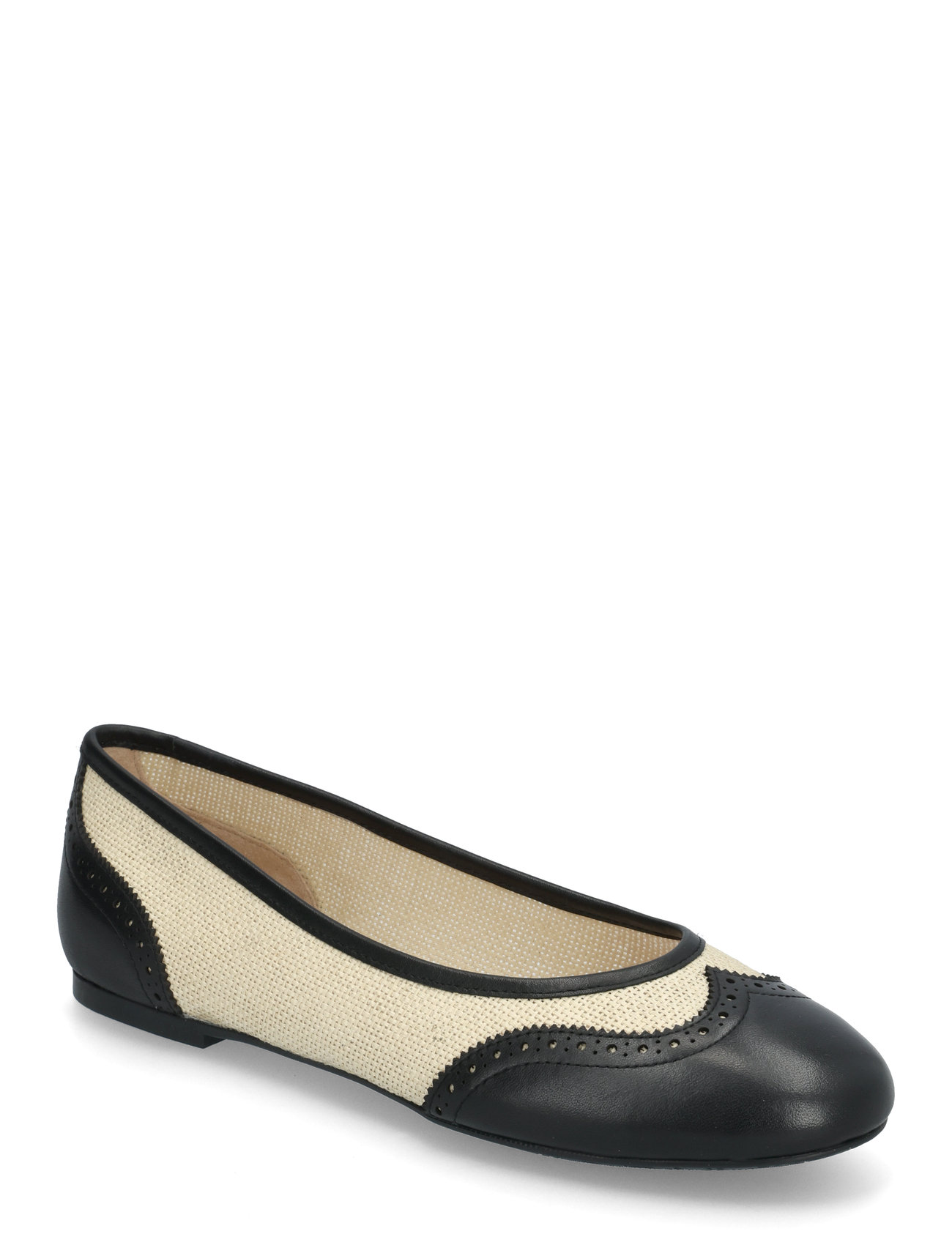 Jayna Wingtip Ballet Flat Ballerinasko Ballerinaer White Lauren Ralph Lauren