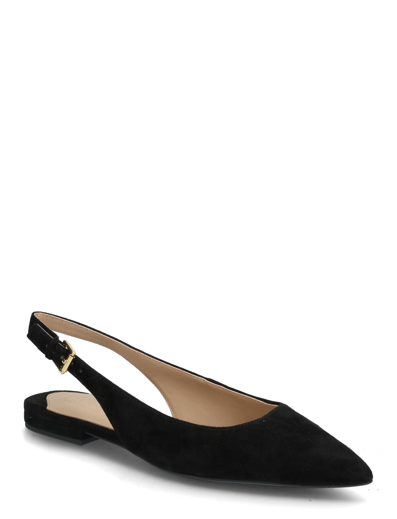 Lauren Ralph Lauren Londyn Suede Slingback Flat, 40, Black, Slingbacks > Flade Slingbacks, Dame