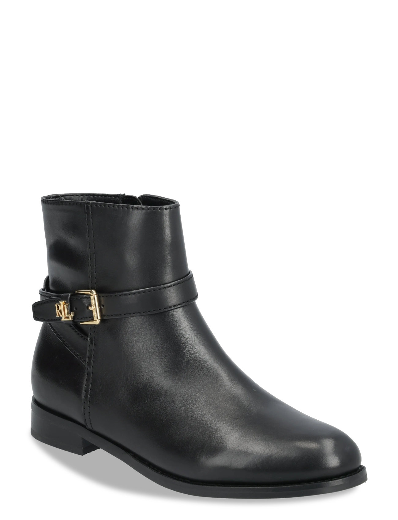 LAUREN RALPH LAUREN Brooke Ii Burnished Leder Bootie Schwarz - 39 - Damen
