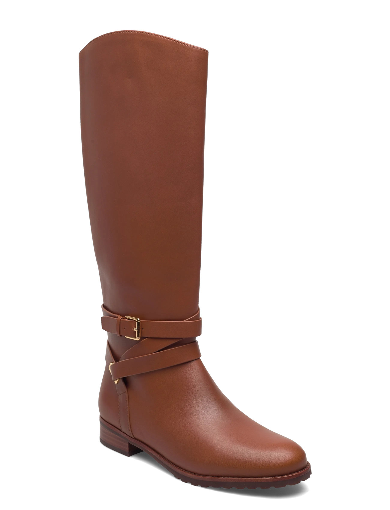 LAUREN RALPH LAUREN Collins Calfskin Tall Stiefel Braun - 40 - Damen