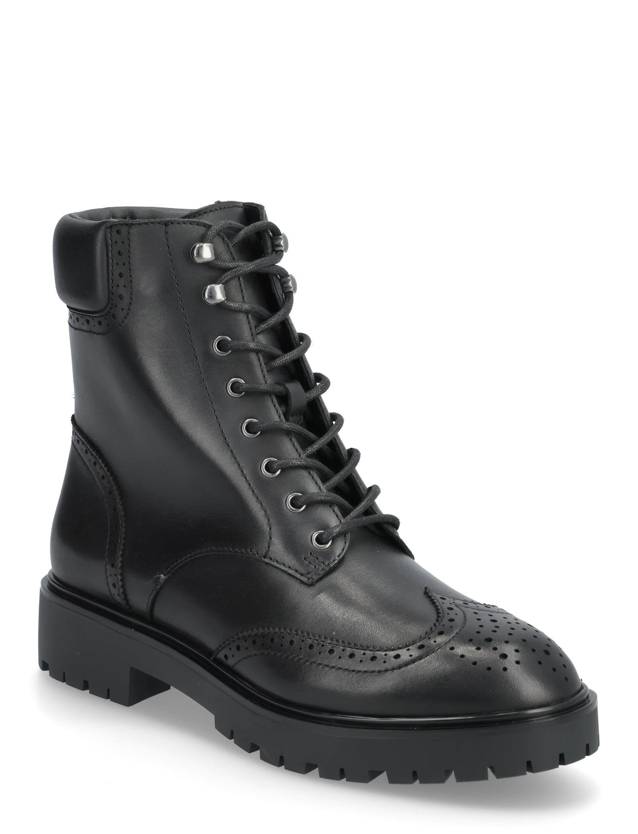 LAUREN RALPH LAUREN Allyson Perforated Strickjacke-Up Bootie Schwarz - 37 - Damen