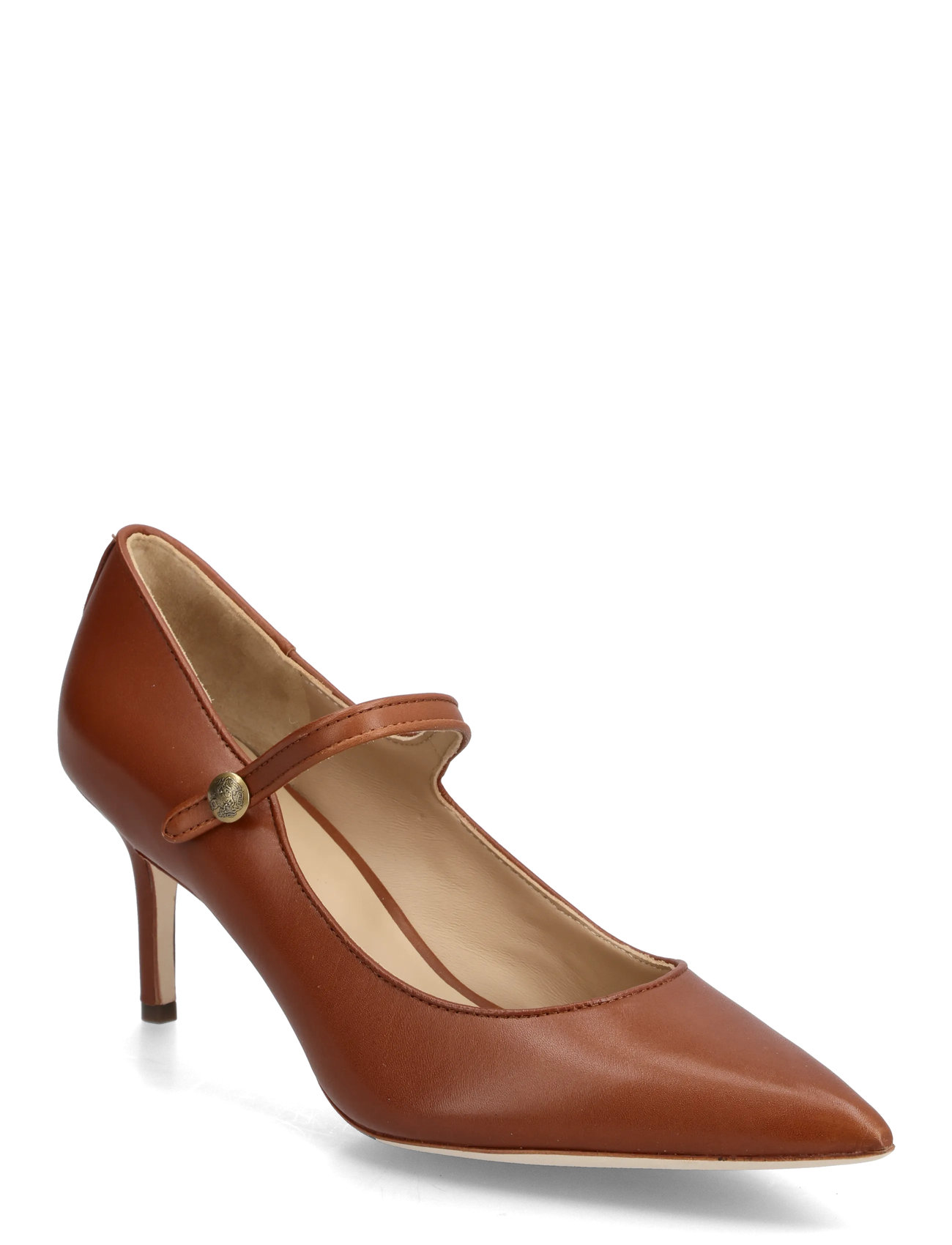LAUREN RALPH LAUREN Lanette Calfskin Mary Jane Pump Braun - 38 - Damen