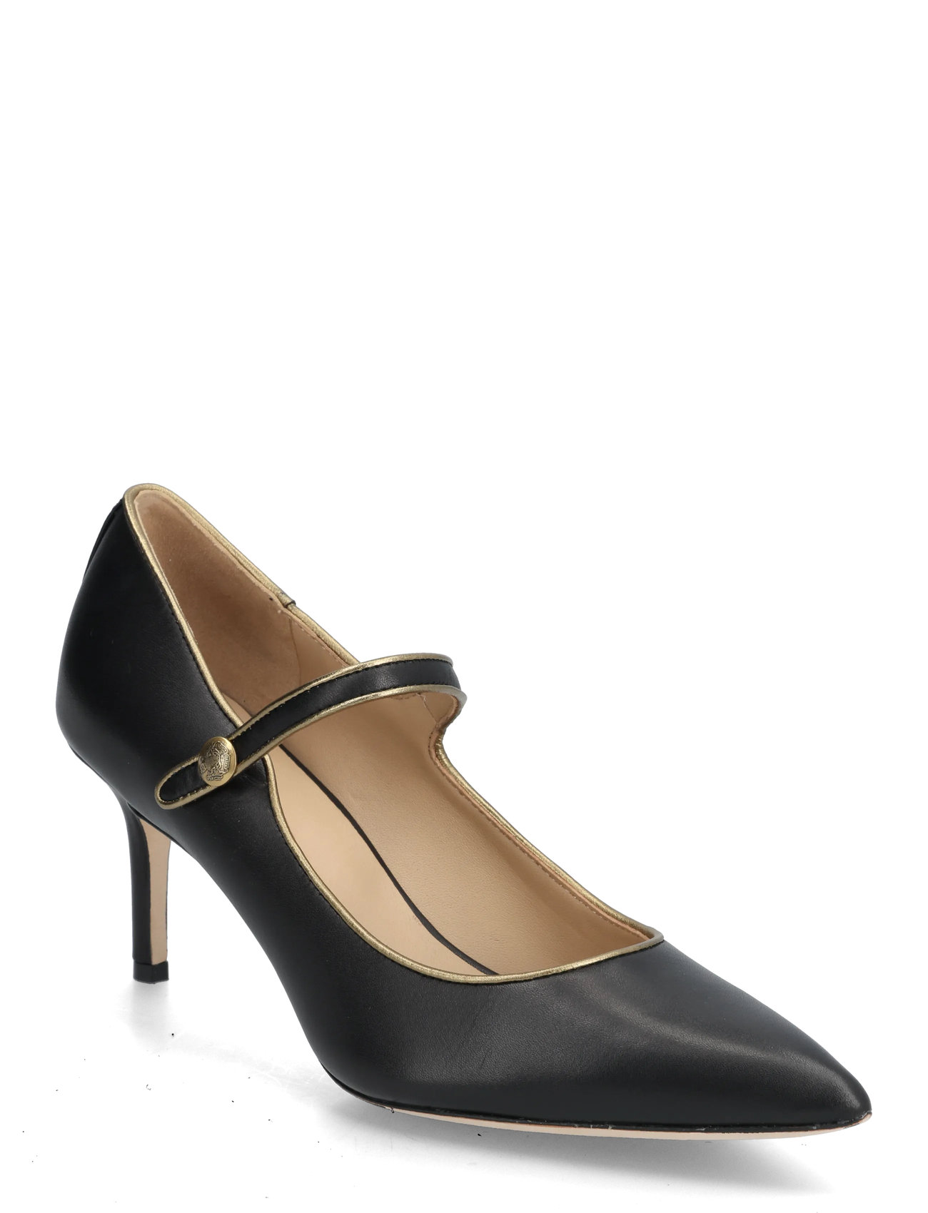 Lauren Ralph Lauren Lanette Two-Tone Leather Mary Jane Pump, 38, Black, Pumps > Klassiske, Dame