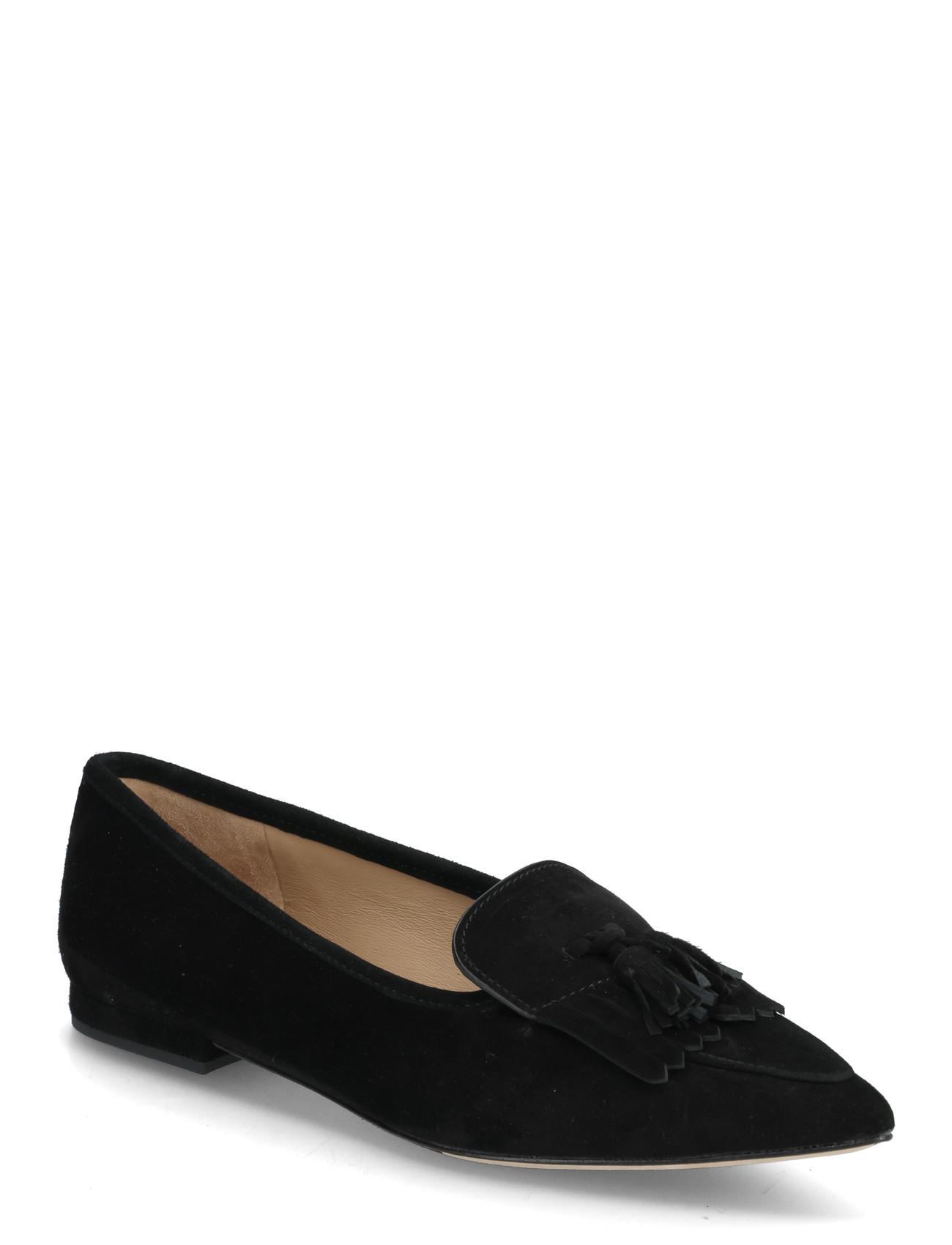 Lauren Ralph Lauren Londyn Sheep-Suede Kiltie Ballet Flat, 40, Black, Loafers > Flat Loafers, Dame