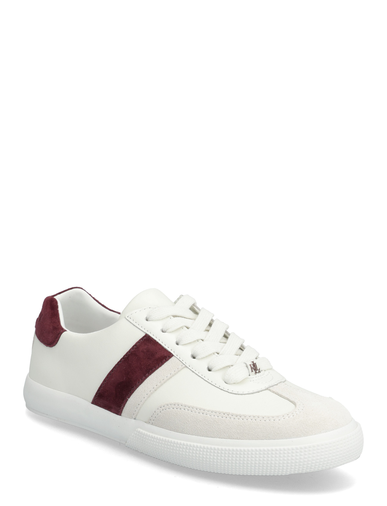 Lauren Ralph Lauren Two-Tone Braylee Leather & Suede Sneaker, 40, White, Sneakers > Sneakers Med Lav Top, Dame