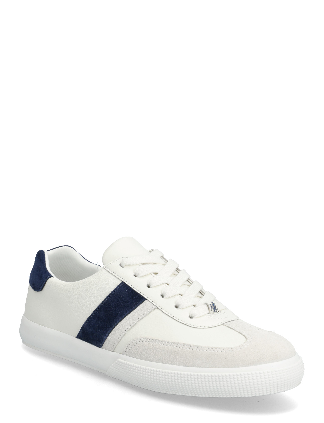 Lauren Ralph Lauren Two-Tone Braylee Leather & Suede Sneaker, 38, White, Sneakers > Sneakers Med Lav Top, Dame