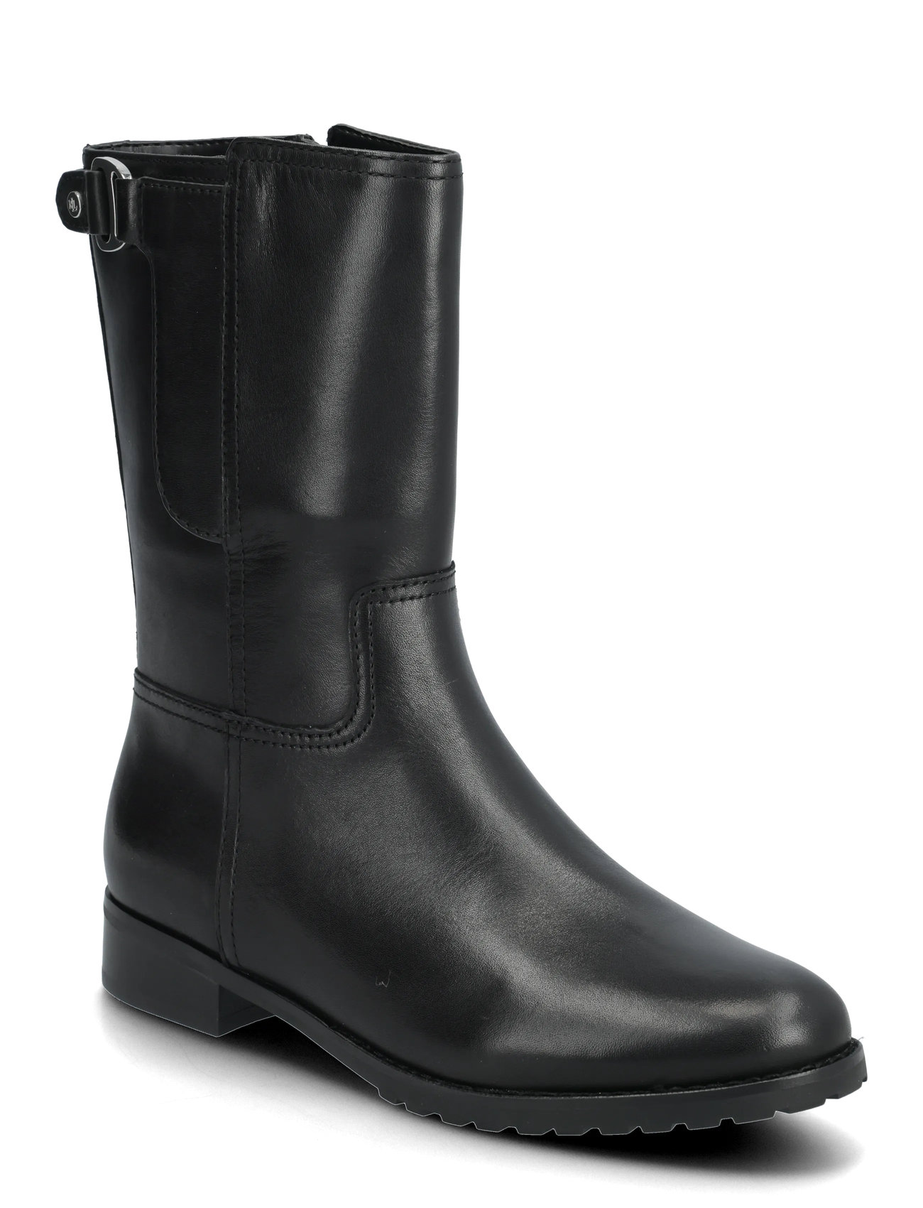LAUREN RALPH LAUREN Tasha Burnished Leder Stiefel Schwarz - 37 - Damen