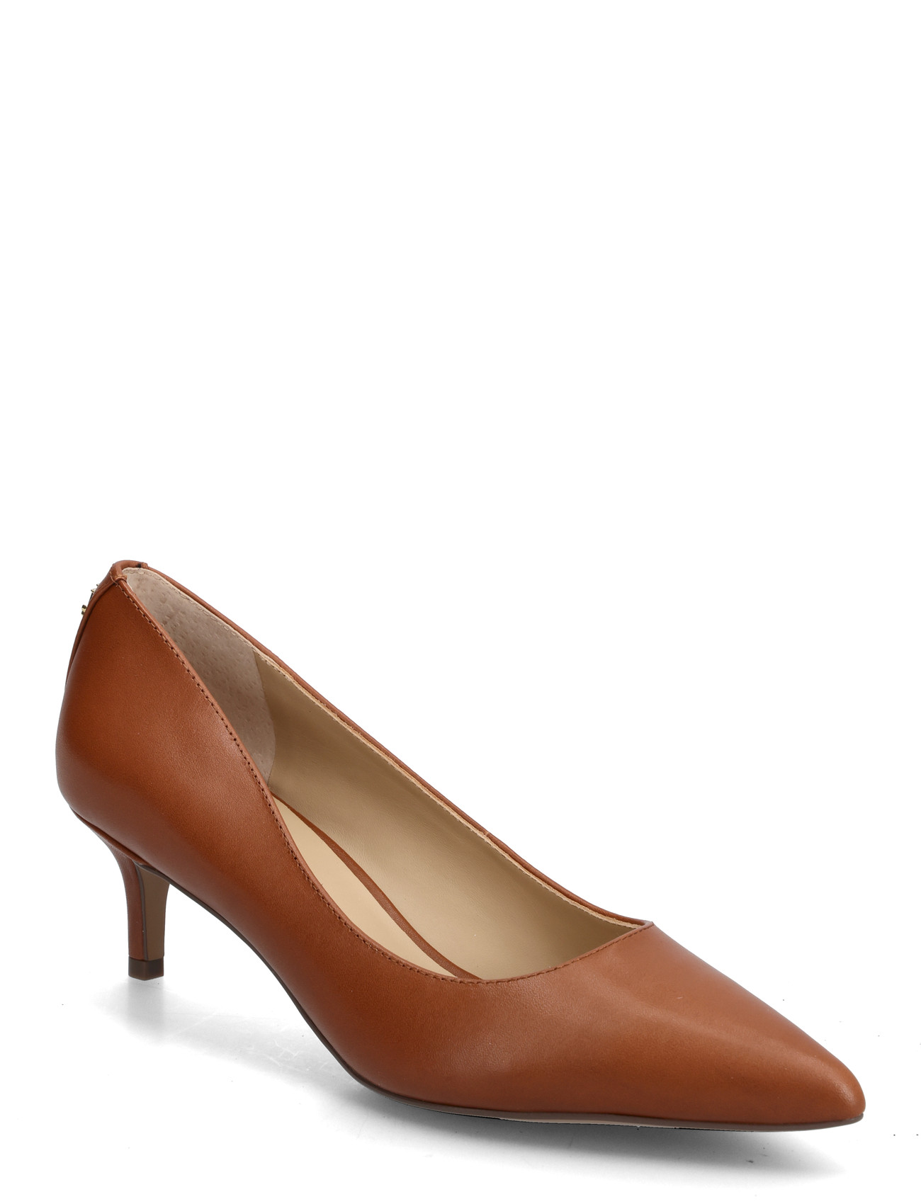 Lauren Ralph Lauren Adrienne Leather Pump, 38, Brown, Hæle > Pumps, Dame