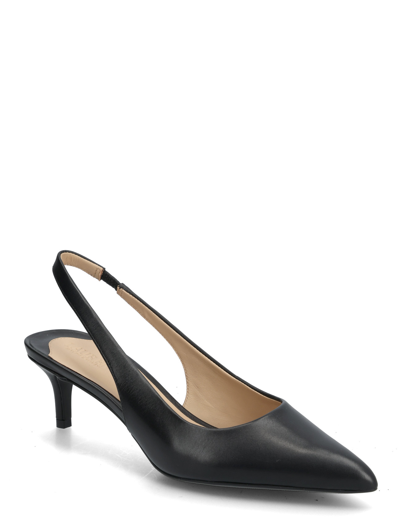 Lauren Ralph Lauren Lolah Ii Leather Slingback Pump, 41, Black, Hæle > Pumps, Dame