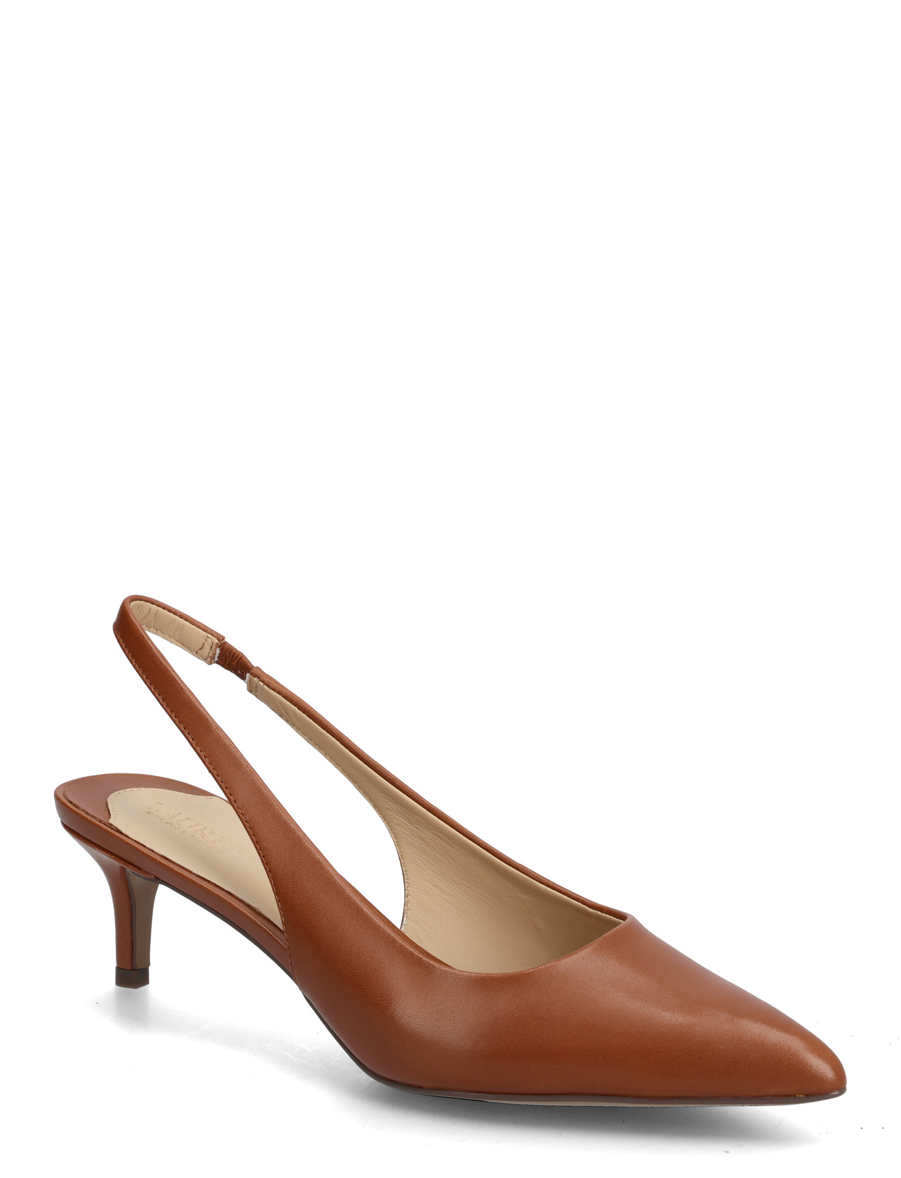 Lauren Ralph Lauren Lolah Ii Leather Slingback Pump, 38, Brown, Hæle > Pumps, Dame