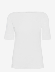 Cotton Boatneck Top - WHITE