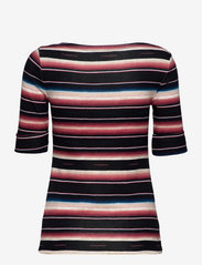Lauren Ralph Lauren - Blanket-Stripe Boatneck Top - t-shirts - polo black multi - 1