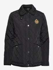 Crest-Patch Quilted Jacket - BLACK