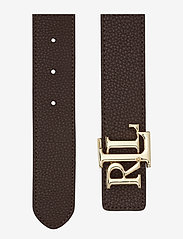 Lauren Ralph Lauren - Logo Leather Belt - vyöt - lauren tan/dark b - 2