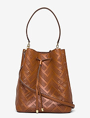 Perforated Leather Debby Drawstring Bag - LAUREN TAN