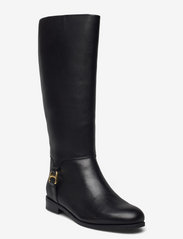 Brystol Burnished Leather Riding Boot - BLACK