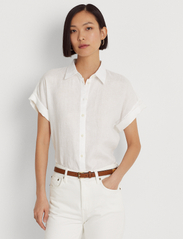 売れ筋商品|||ラルフローレン シャツ レディース トップス RELAXED FIT LINEN SHORT SLEEVE SHIRT - Button-down blouse - white Linen Short-Sleeve Shirt | Ralph Lauren