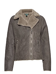 ralph lauren faux shearling moto jacket