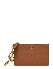 Lauren Ralph Lauren Crosshatch Leather Zip Card Case