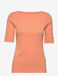 Cotton Boatneck Top - t-shirts - poppy