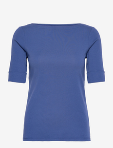 Cotton Boatneck Top - t-shirts - soft sapphire