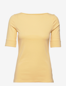 Cotton Boatneck Top - t-shirts - yellow bloom
